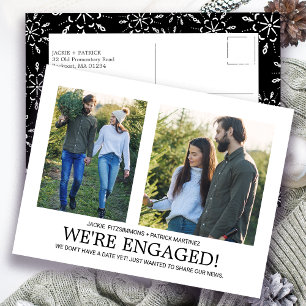 Aankondiging verloving Foto Snowflake Pattern Briefkaart