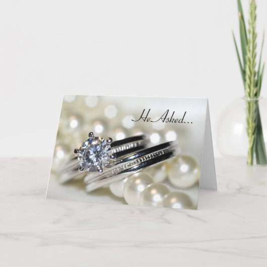 Aankondiging Verloving Rings en White Pearls (Voorkant)