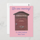 Aankondiging verplaatsen Rode Mailbox Aangepaste t Briefkaart (Voorkant / Achterkant)