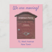 Aankondiging verplaatsen Rode Mailbox Aangepaste t Briefkaart (Voorkant)