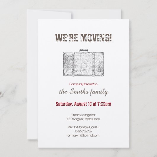 Aankondiging verplaatsen / Uitnodiging van een Far (Voorkant)