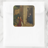 Aankondiging Vierkante Sticker (Tas)