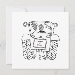Aankondiging voor Aangepaste landbruiloft tractor