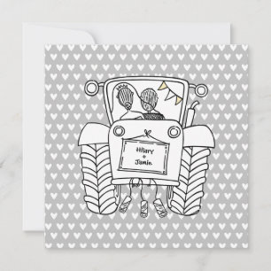 Aankondiging voor Aangepaste landbruiloft tractor