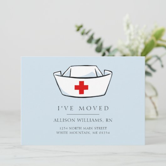 Aankondiging voor blauwe verplaatsing van zuster P (Staand voorkant)