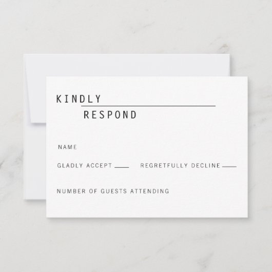 Aankondiging voor Carly Modern RSVP-kaart (Voorkant)