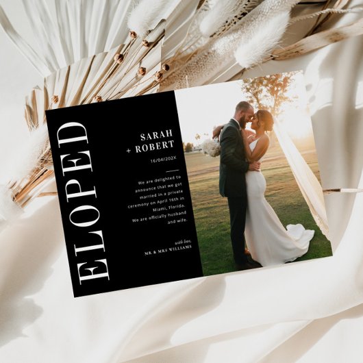 Aankondiging voor de zwarte en witte bruiloft