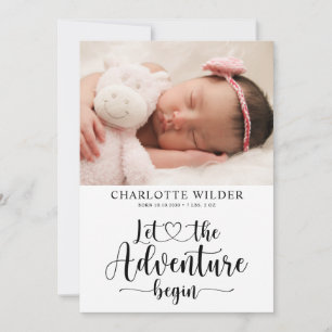 Aankondiging voor geboorte van een pasgeboren foto
