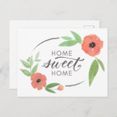 Aankondiging waterverf papaverbeweging briefkaart (Voorkant / Achterkant)