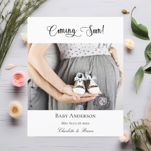 Aankondiging zwangerschap foto budget flyer