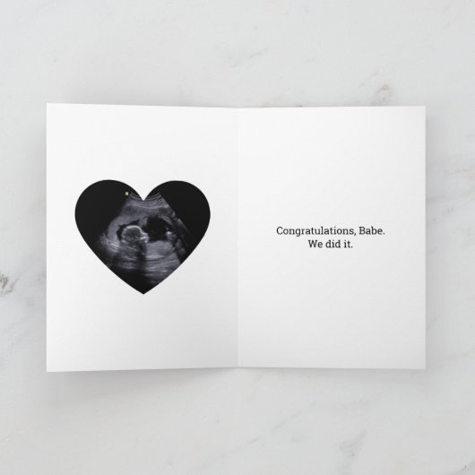 Aankondiging zwangerschap gefeliciteerd met echtge (Binnen)