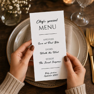 Aankondiging Zwangerschap Restaurant Menu