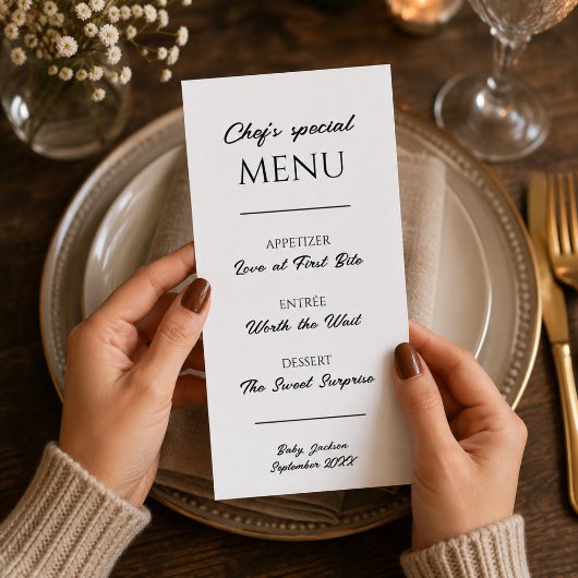 Aankondiging Zwangerschap Restaurant Menu