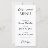 Aankondiging Zwangerschap Restaurant Menu (Voorkant)