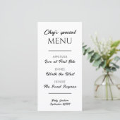Aankondiging Zwangerschap Restaurant Menu (Staand voorkant)