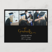 Aankondiging zwart en gouden foto-Afstuderen (Voorkant)