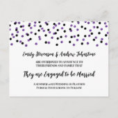 Aankondiging zwart Paars Confetti Verloving (Voorkant)