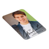 Aankondiging zwart Script Overlay Photo Afstuderen Magneet (Rechterzijde)