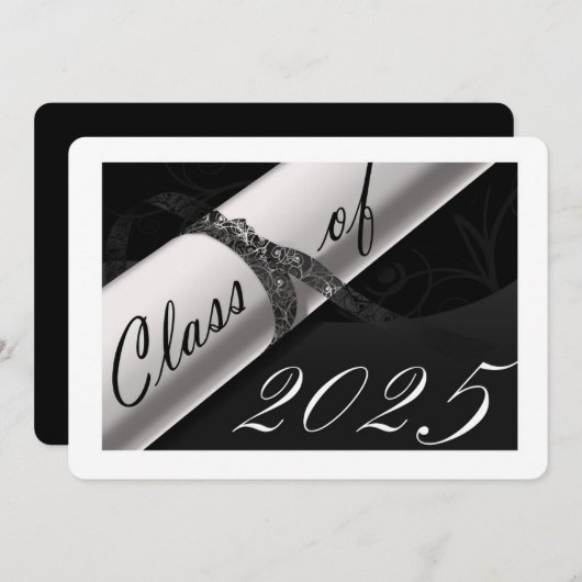 Aankondiging zwart-wit Afstuderen (Voorkant / Achterkant)