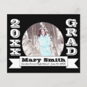 Aankondiging zwart-wit formeel Afstuderen Flyer (Voorkant)