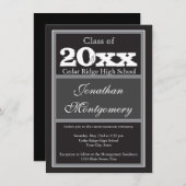 Aankondigingen persoonlijke graad zwart (Voorkant / Achterkant)