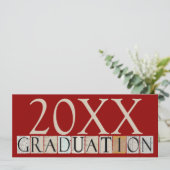 Aankondigingen/Persuitnodigingen afstuderen {Rood} Kaart (Staand voorkant)