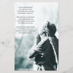 aankondigingen van begrafenisdienst van engelgebed