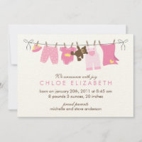 Aankondigingen van de geboorte van de wasdag Baby