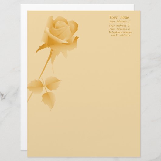 Aankondigingen van de roemeense goudbruiloft Roos Custom Briefhoofd (Voorkant / Achterkant)