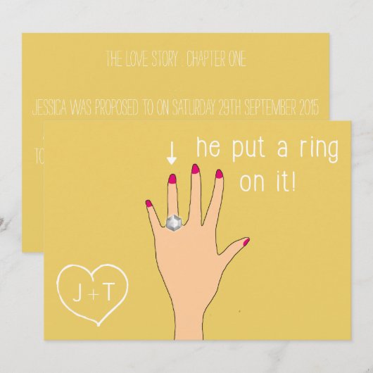 Aankondigingen van het moderne Verloving bevestige (Voorkant / Achterkant)