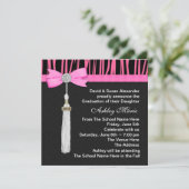 Aankondigingen van Hot Pink Zebra-afstuderen (Staand voorkant)