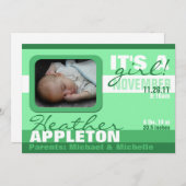 Aankondigingen van moderne Trendy Zee Green Stripe (Voorkant / Achterkant)