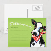 Aankondigingen van wijzigingsadres verplaatsen Koe Aankondigingskaart (Voorkant / Achterkant)