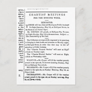 Aankondigingen voor Chartist Vergaderingen