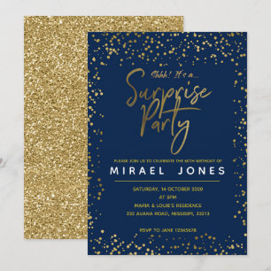 Aankondigingsauto van Navy & Gold Surprise Kaart