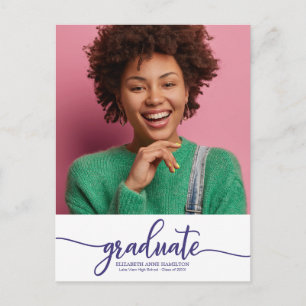 Aankondigingsfoto van eindexamen middelbare school briefkaart