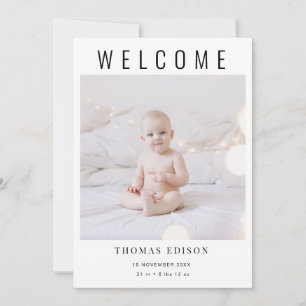 Aankondigingskaart geboorte Welkom Baby Foto Aankondiging