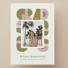 Aankondigingskaart met eindexamenfoto 2026 retro aankondiging