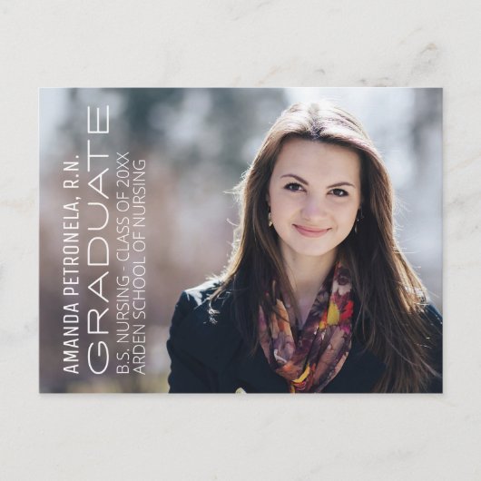 Aankondigingskaart voor het Afstuderen van zurings (Voorkant)