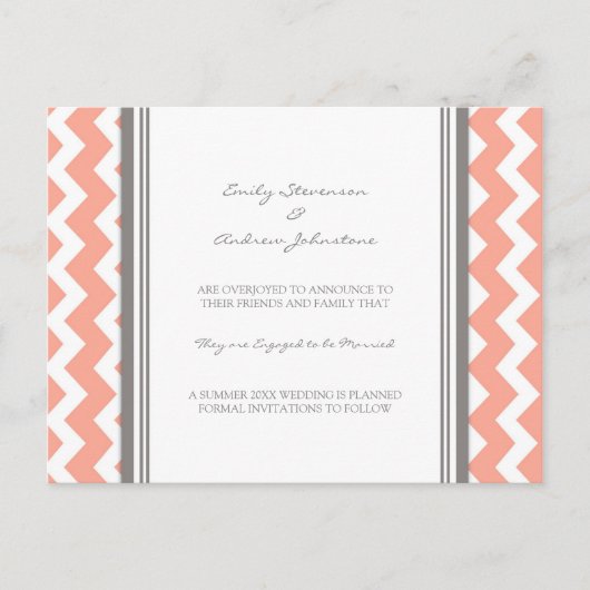 Aankondigingskaart voor verloving Coral Grey (Voorkant)