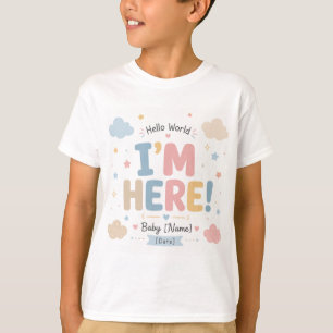 Aankondigingsontwerp voor pasgeboren baby t-shirt