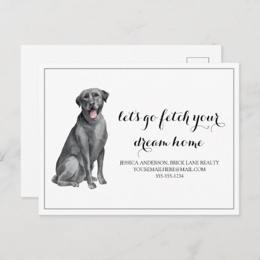 Aankoop van Dog Labrador Real Estate Briefkaart (Voorkant / Achterkant)