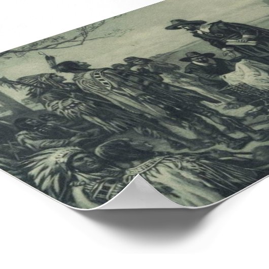 Aankoop van het eiland Manhattan door Peter Minuit Poster (Hoek)