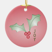 Aankoop van Holly Light Green Pink Christmas Keramisch Ornament (Voorkant)