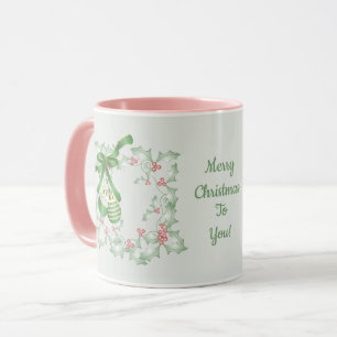 Aankoop van Holly Light Green Pink Christmas Mok