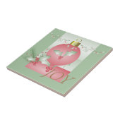 Aankoop van Holly Light Green Pink Christmas Tegeltje (Zijkant)