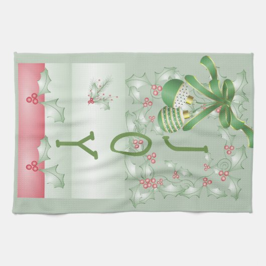 Aankoop van Holly Light Green Pink Christmas Theedoek (Horizontaal)