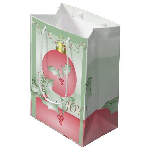 Aankoop van Holly Light Green Pink Medium Cadeauzakje (Voorkant Gekanteld)