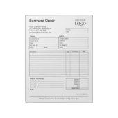 Aankooporderformulier | Bewerkbare Logo voor klein Notitieblok (Gedraaid)