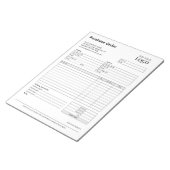 Aankooporderformulier | Bewerkbare Logo voor klein Notitieblok (Schuin)